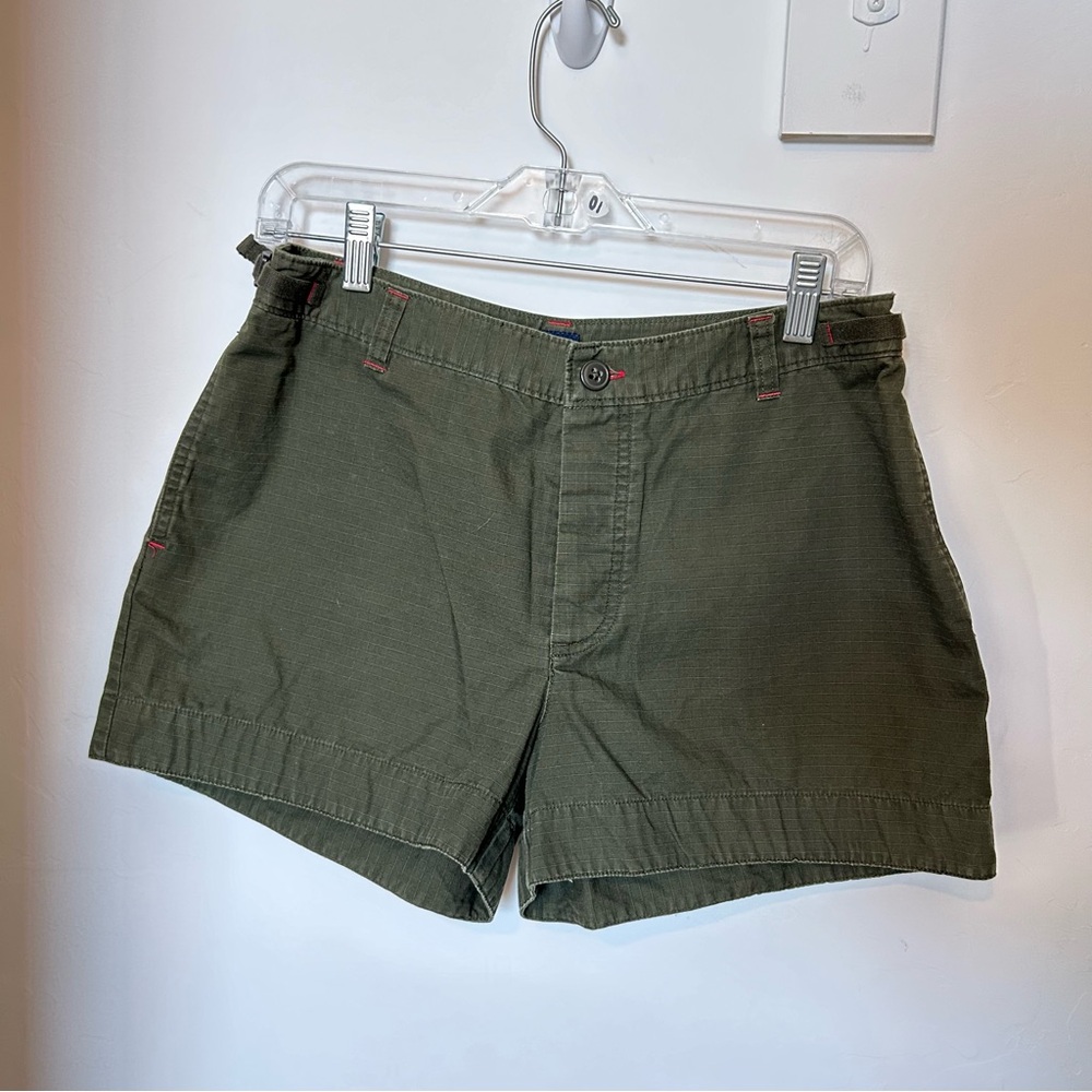 GAP Women’s Textured Cotton Green Casual Shorts